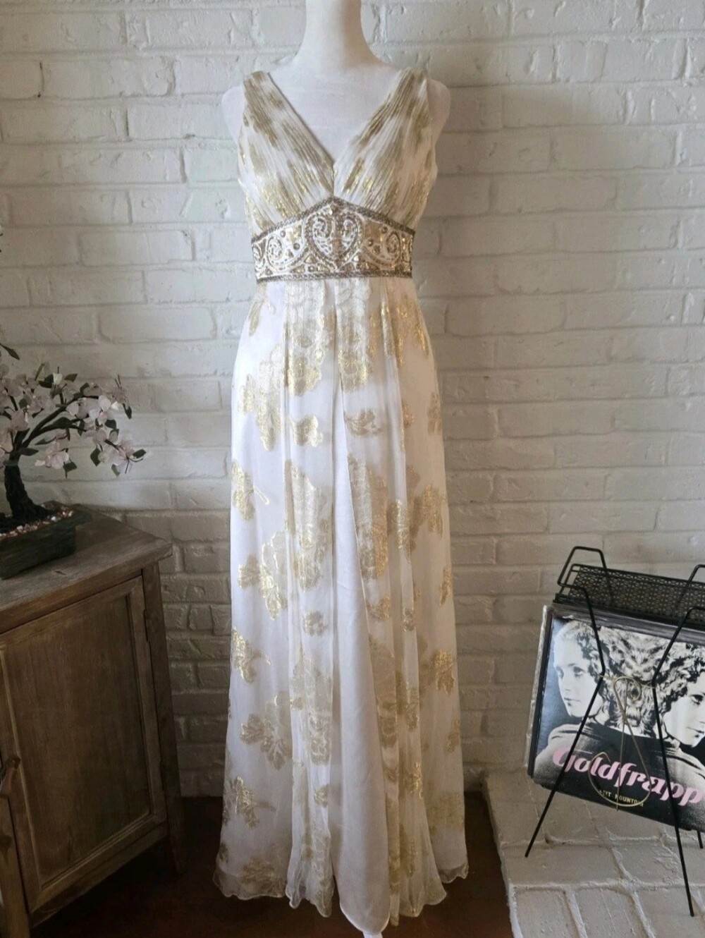 Sue Wong Silk Maxi Dress, 6, Beaded,  Ethereal, Fairy